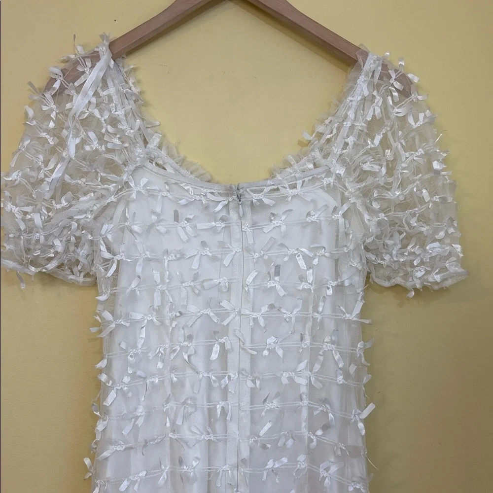 Betsey Johnson x UO | White Allover Bow Puff Sleeve Mini Slip Dress in size XS - Picture 10 of 17
